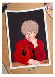 Portrait in acryla gouache, art by Meelena Spikes