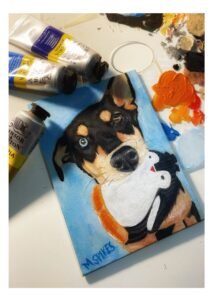 Cute shepsky painting, art by Meelena Spikes